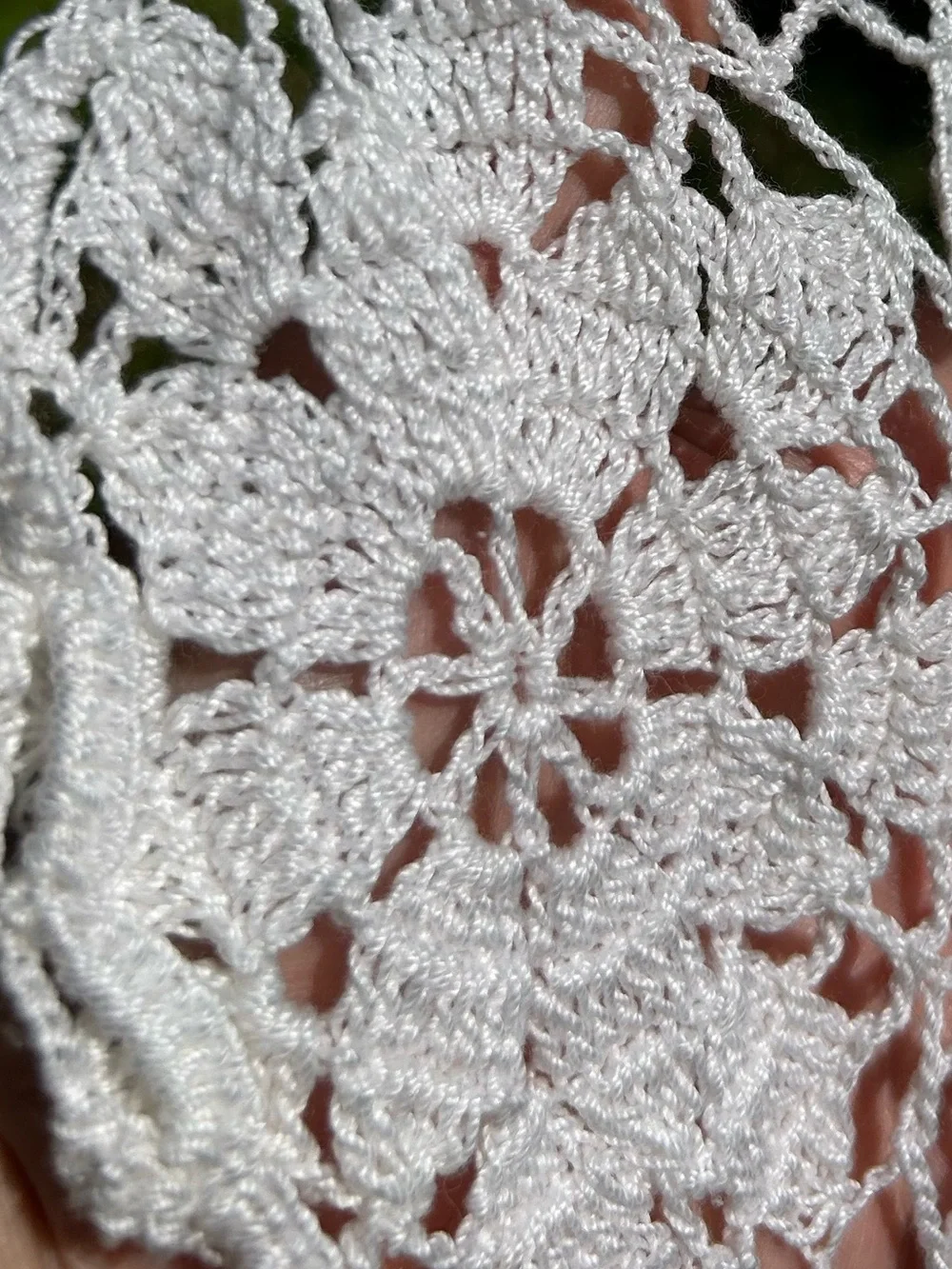 Vintage Bedspread Handmade White Crochet Lace Coverlet Tablecloth 58x79